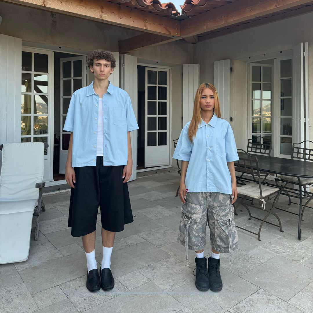 "PLAIN BLUE RED LOGO" SHIRT