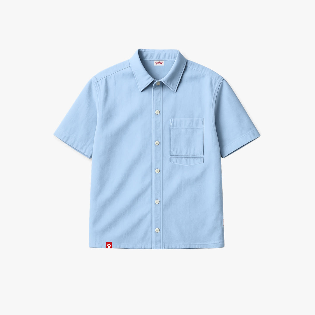 "PLAIN BLUE RED LOGO" SHIRT